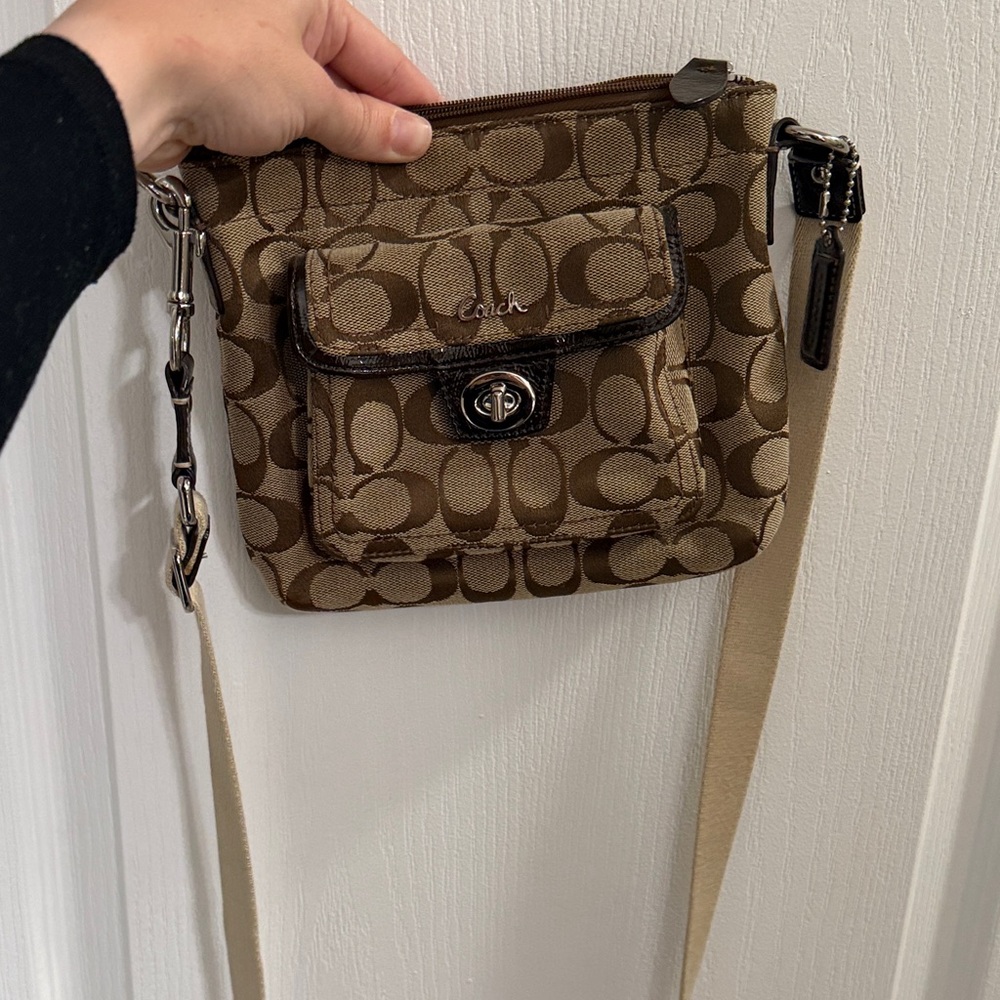 Coach Tan Signature Crossbody Bag